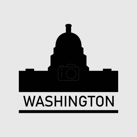 Illustration for A black and white washington state capitol building - Royalty Free Image