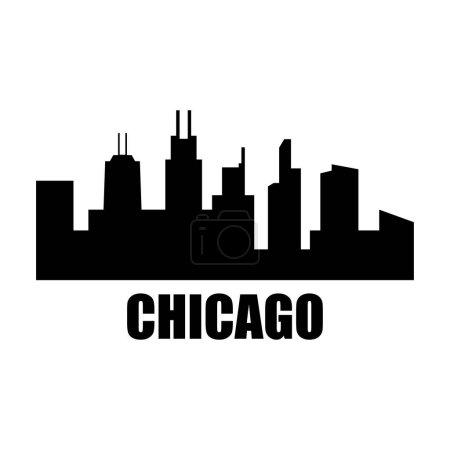 Illustration for Chicago urban city skyline on white background - Royalty Free Image