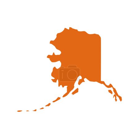 Illustration for Alaska map isolated on white background, Alaska state, United States. - Royalty Free Image