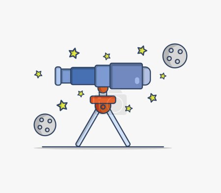 Ilustración de Icono del telescopio sobre fondo blanco - Imagen libre de derechos