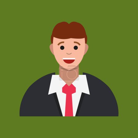 Illustration for Business man vector icon on green background - Royalty Free Image