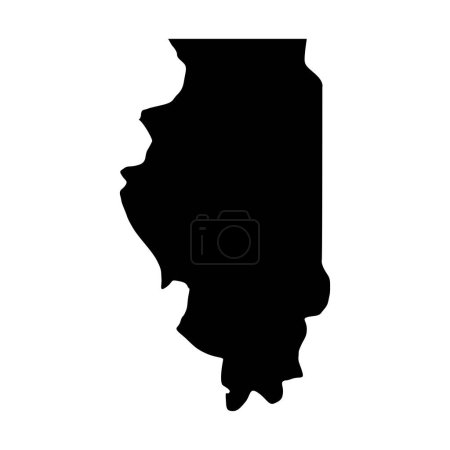 Illustration for Illinois map isolated on white background, Illinois state, United States. - Royalty Free Image