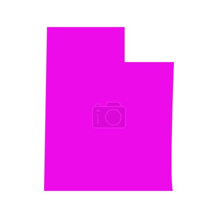 Téléchargez les illustrations : Carte de l'Utah isolée sur fond blanc, État de l'Utah, États-Unis. - en licence libre de droit