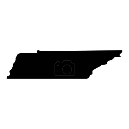 Téléchargez les illustrations : Carte du Tennessee isolée sur fond blanc, État du Tennessee, États-Unis. - en licence libre de droit