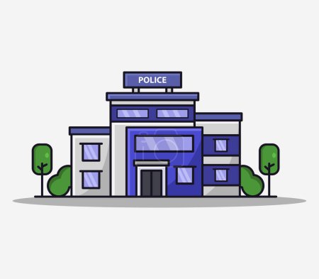 Illustration for A police building on white background - Royalty Free Image
