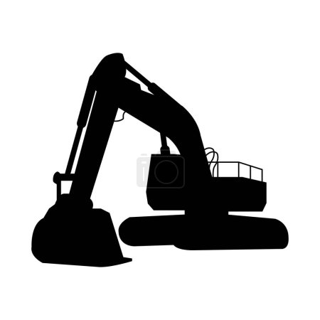 Illustration for Black excavator icon on white background - Royalty Free Image