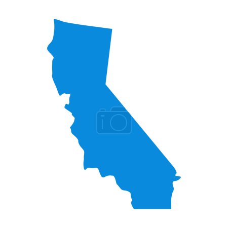 Ilustración de Mapa de California aislado sobre fondo blanco, estado de California, Estados Unidos. - Imagen libre de derechos
