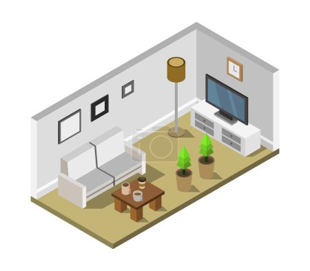 Illustration for Isometric room icon, vector simple design - Royalty Free Image