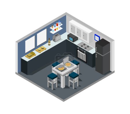 Illustration for Isometric kitchen icon, vector simple design - Royalty Free Image