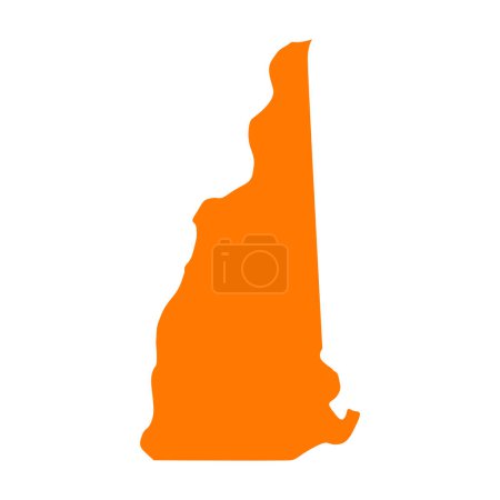 Illustration for New Hampshire map isolated on white background, New Hampshire state, United States. - Royalty Free Image