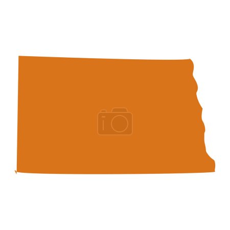 Illustration for North Dakota map isolated on white background, North Dakota state, United States. - Royalty Free Image