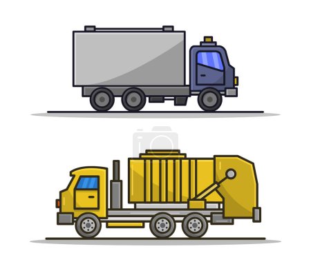 Ilustración de Camión coches iconos sobre fondo blanco - Imagen libre de derechos