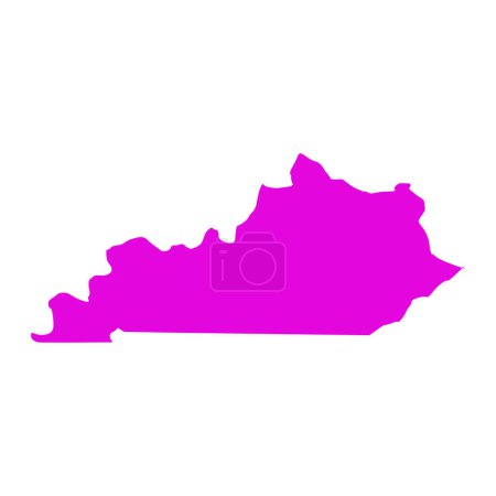 Téléchargez les illustrations : Carte du Kentucky isolée sur fond blanc, État du Kentucky, États-Unis. - en licence libre de droit