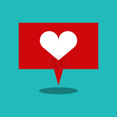Ilustración de Un pin en forma de corazón sobre un fondo azul - Imagen libre de derechos