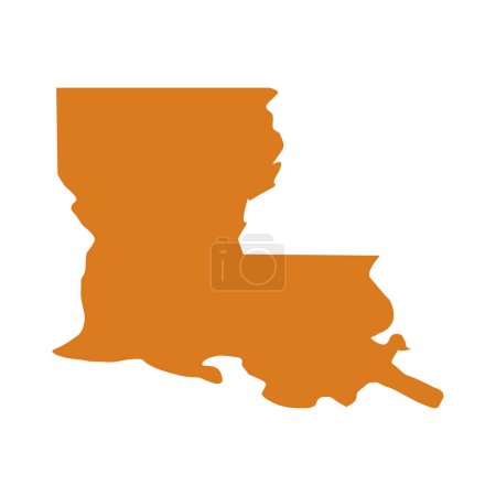 Téléchargez les illustrations : Carte de la Louisiane isolée sur fond blanc, État de la Louisiane, États-Unis. - en licence libre de droit