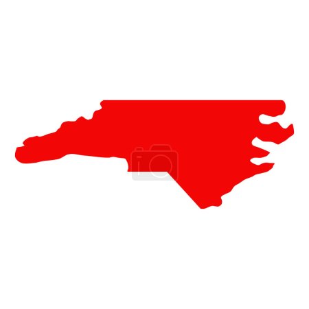 Illustration for North Carolina map isolated on white background, North Carolina state, United States. - Royalty Free Image