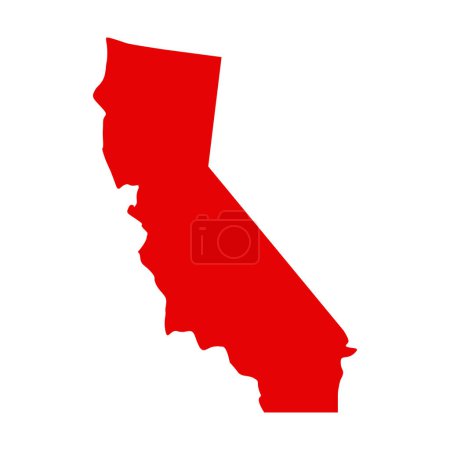 Illustration for California map isolated on white background, California state, United States. - Royalty Free Image