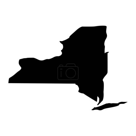 Téléchargez les illustrations : Carte de New York isolée sur fond blanc, État de New York, États-Unis. - en licence libre de droit
