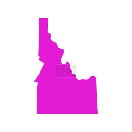 Illustration for Idaho map isolated on white background, Idaho state, United States. - Royalty Free Image
