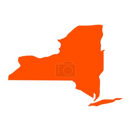 Ilustración de Mapa de Nueva York aislado sobre fondo blanco, Estado de Nueva York, Estados Unidos. - Imagen libre de derechos