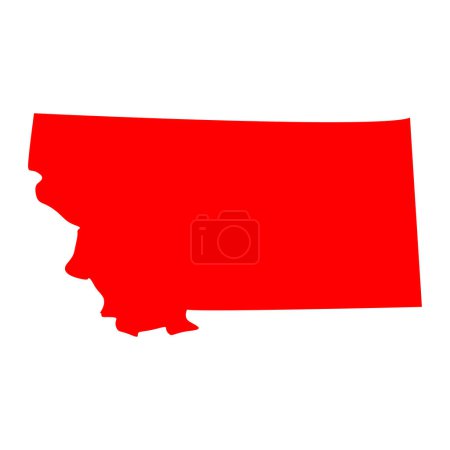 Téléchargez les illustrations : Carte du Montana isolée sur fond blanc, État du Montana, États-Unis. - en licence libre de droit