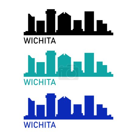 Illustration for Wichita urban city skyline on white background - Royalty Free Image