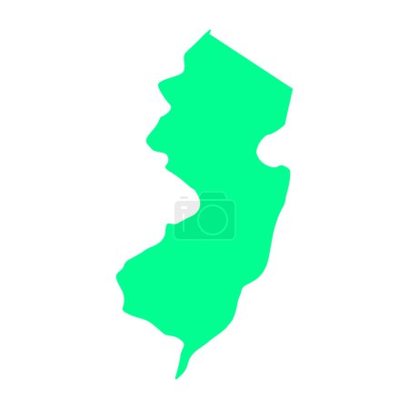 Téléchargez les illustrations : Carte du New Jersey isolée sur fond blanc, État du New Jersey, États-Unis. - en licence libre de droit