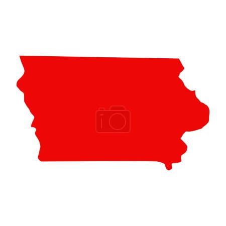 Ilustración de Iowa mapa aislado sobre fondo blanco, estado de Iowa, Estados Unidos. - Imagen libre de derechos