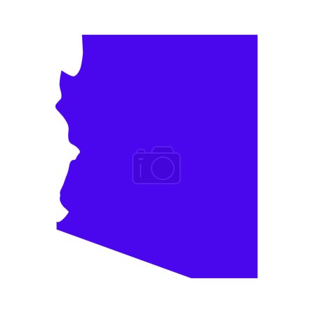 Ilustración de Mapa de Arizona aislado sobre fondo blanco, estado de Arizona, Estados Unidos. - Imagen libre de derechos