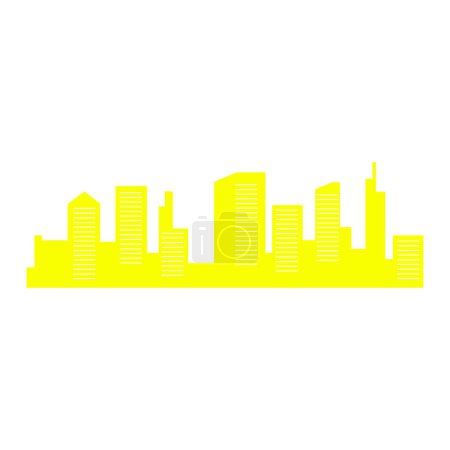 Téléchargez les illustrations : Ville urbaine skyline sur fond blanc - en licence libre de droit