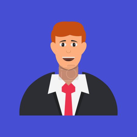 Illustration for Business man vector icon on blue background - Royalty Free Image