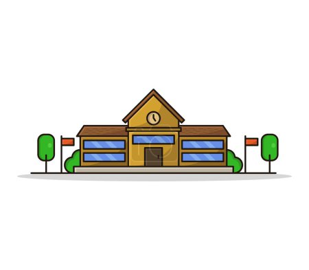 Illustration for School building icon, vector illustration - Royalty Free Image