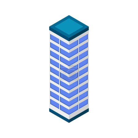 Ilustración de Icono de rascacielos ilustrado sobre un fondo blanco - Imagen libre de derechos