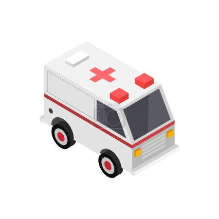 Téléchargez les illustrations : Icône d'ambulance sur fond blanc - en licence libre de droit
