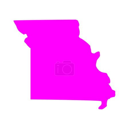 Illustration for Missouri map isolated on white background, Missouri state, United States. - Royalty Free Image