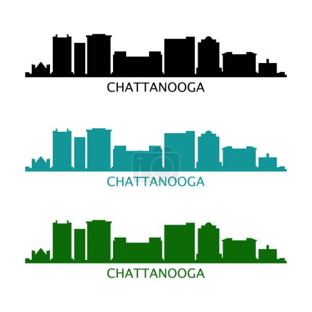 Illustration for Chattanooga urban city skyline on white background - Royalty Free Image