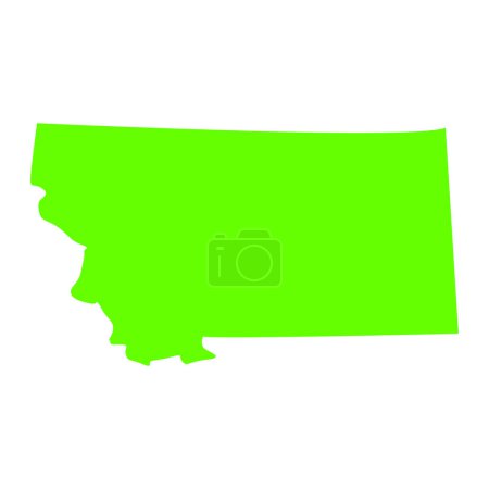 Illustration for Montana map isolated on white background, Montana state, United States. - Royalty Free Image
