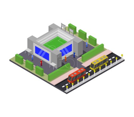Illustration for Isometric city football stadium. - Royalty Free Image