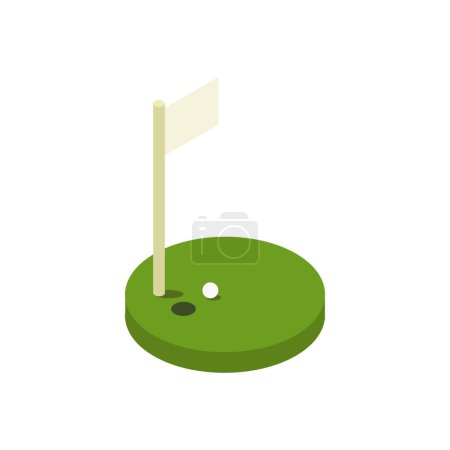 Illustration for Golf club and flag icon. golf and golf equipment design. vector graphic - Royalty Free Image