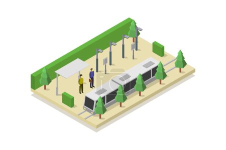 Ilustración de Vector estación de tren pública - Imagen libre de derechos