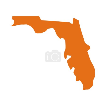 Illustration for Florida map isolated on white background, Florida state, United States. - Royalty Free Image