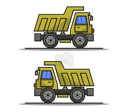 Téléchargez les illustrations : Icônes de voitures de camion sur fond blanc - en licence libre de droit