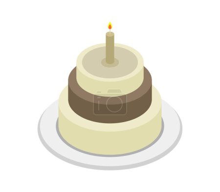 Téléchargez les illustrations : Icône gâteau sur fond blanc - en licence libre de droit