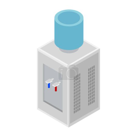 Illustration for Water cooler isometric in modern style. - Royalty Free Image