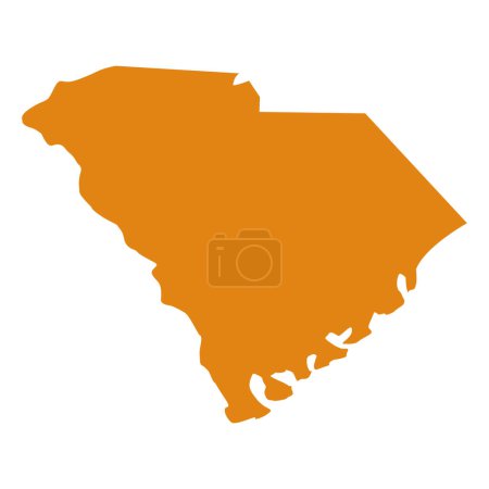 Illustration for South Carolina map isolated on white background, South Carolina state, United States. - Royalty Free Image