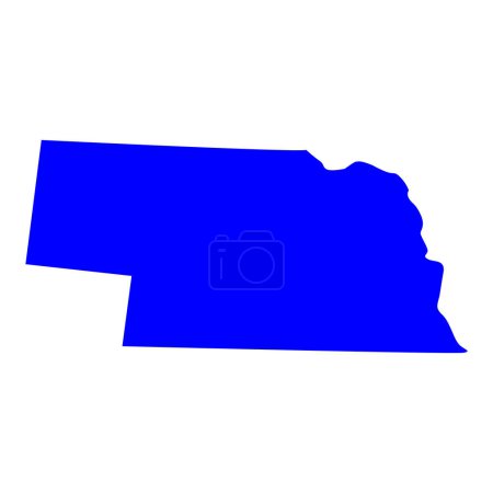 Illustration for Nebraska map isolated on white background, Nebraska state, United States. - Royalty Free Image