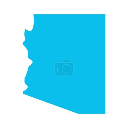 Téléchargez les illustrations : Carte de l'Arizona isolée sur fond blanc, État de l'Arizona, États-Unis. - en licence libre de droit