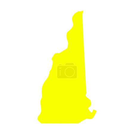Téléchargez les illustrations : Carte du New Hampshire isolée sur fond blanc, État du New Hampshire, États-Unis. - en licence libre de droit