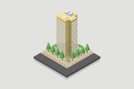 Illustration for Skyscraper icon illustrated on a white background - Royalty Free Image