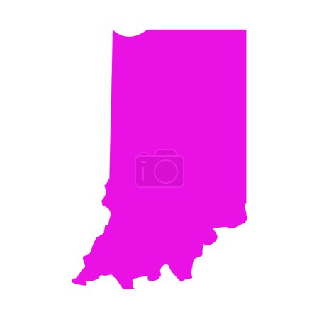 Illustration for Indiana map isolated on white background, Indiana state, United States. - Royalty Free Image